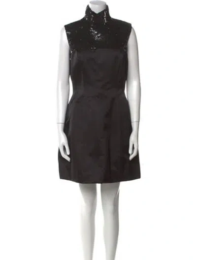Pre-owned Dior Silk Mini Dress W/ Tags In Black