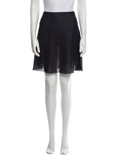 Pre-owned Dior Silk Mini Skirt In Blue