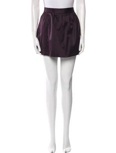 Pre-owned Dior Silk Mini Skirt In Purple
