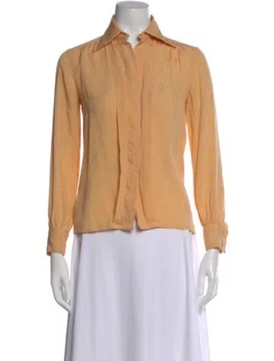Pre-owned Dior Silk Patterned Blouse In Orange