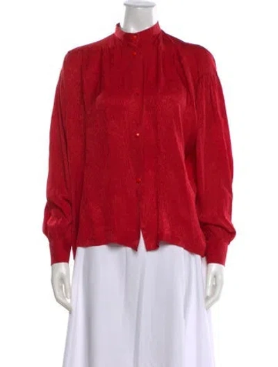 Pre-owned Dior Silk Patterned Blouse In Red