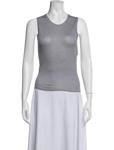 Pre-owned Dior Silk Patterned Top In Blue/white