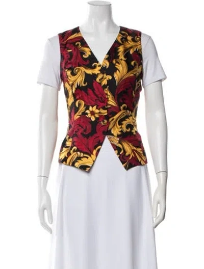 Pre-owned Dior Silk Patterned Vest In Red