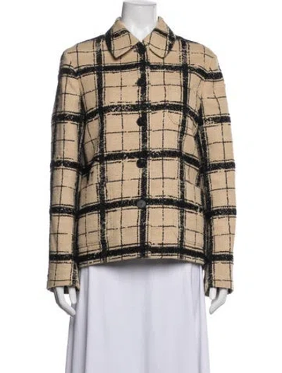 Pre-owned Dior Silk Plaid Print Jacket In Neutrals