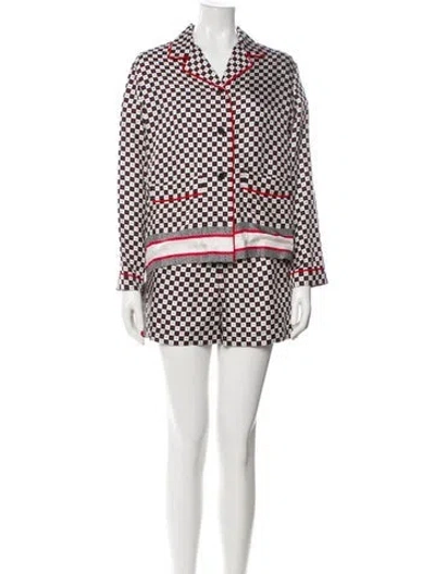 Pre-owned Dior Silk Plaid Print Pajamas In Multi