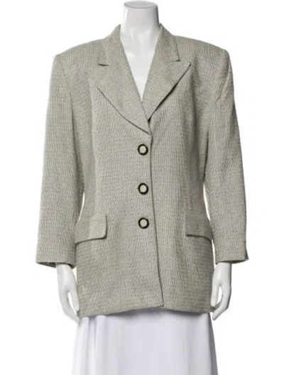 Pre-owned Dior Silk Printed Blazer In White