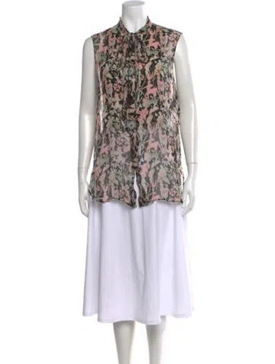 Pre-owned Dior Silk Printed Blouse In Black