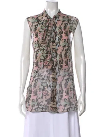 Pre-owned Dior Silk Printed Blouse In Multi