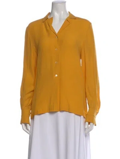 Pre-owned Dior Silk Printed Blouse In Yellow