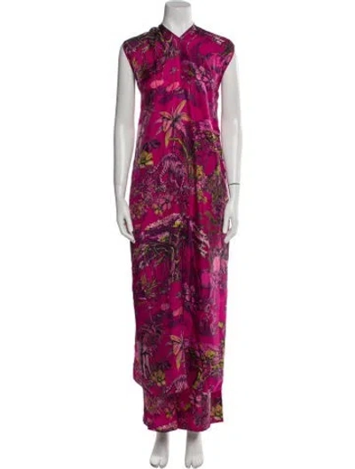 Pre-owned Dior Silk Printed Jumpsuit In Purple