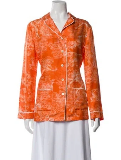 Pre-owned Dior Silk Printed Pajamas In Orange