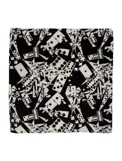 Pre-owned Dior Silk Printed Scarf In Black
