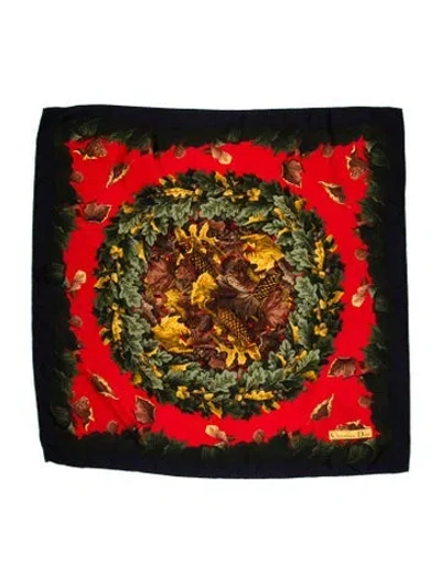 Pre-owned Dior Silk Printed Scarf In Blue