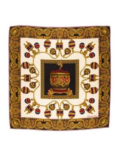 Pre-owned Dior Silk Printed Scarf In Neutral