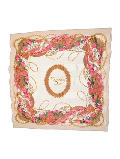 Pre-owned Dior Silk Printed Scarf In Neutral