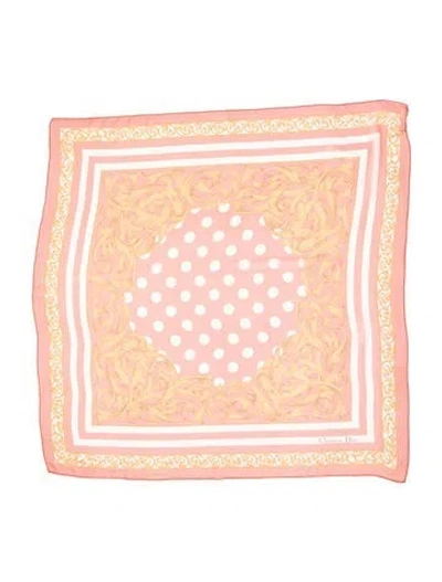 Pre-owned Dior Silk Printed Scarf In Orange