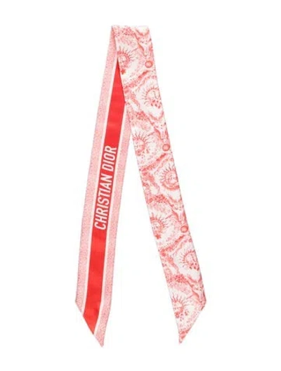 Pre-owned Dior Silk Printed Scarf In Orange