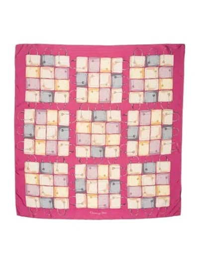 Pre-owned Dior Silk Printed Scarf In Pink