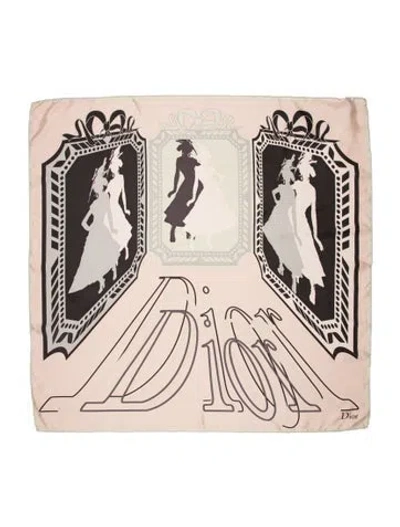 Pre-owned Dior Silk Printed Scarf In Pink