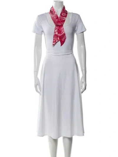 Pre-owned Dior Silk Printed Scarf In Pink