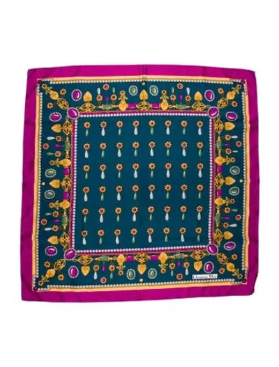 Pre-owned Dior Silk Printed Scarf In Purple