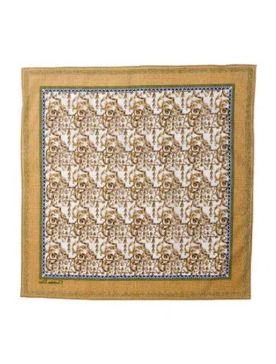 Pre-owned Dior Silk Printed Scarf In White