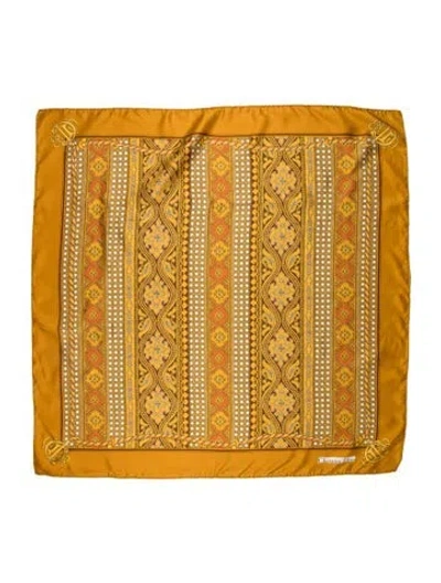 Pre-owned Dior Silk Printed Scarf In Yellow