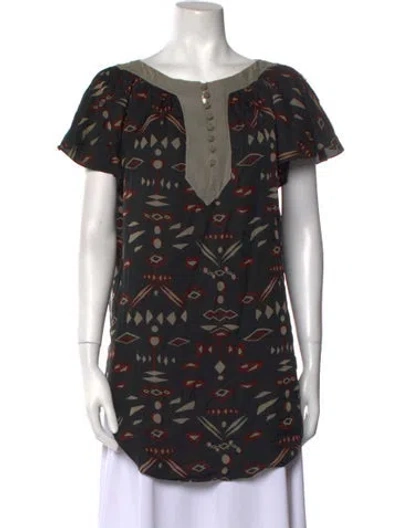 Pre-owned Dior Silk Printed Tunic In Black
