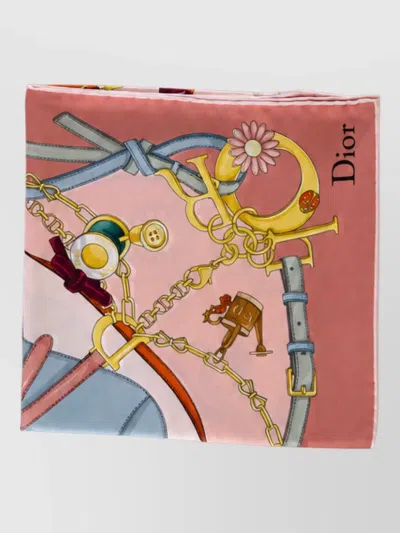 Dior Silk Scarf In Pink