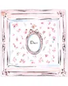 Dior Flowers Frame Silk Scarf In Pink