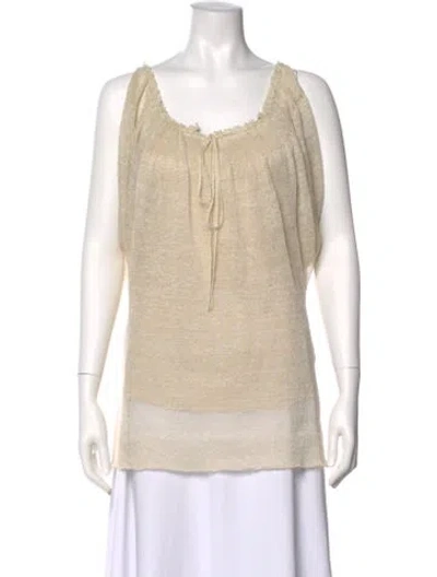 Pre-owned Dior Silk Scoop Neck Top