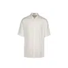 Dior Short-sleeve Silk Blend Shirt With Classic Collar In White