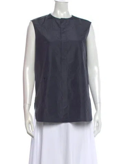 Pre-owned Dior Silk Sleeveless Top In Blue