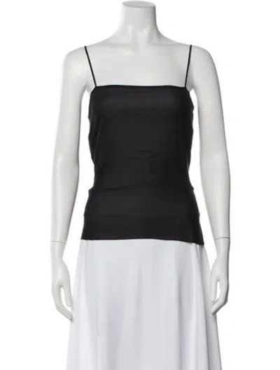 Pre-owned Dior Silk Square Neckline Top In Black
