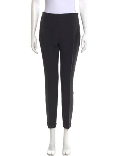 Pre-owned Dior Silk Straight Leg Pants In Black