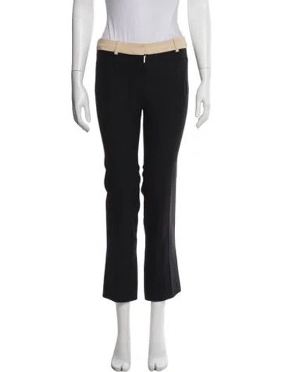 Pre-owned Dior Silk Straight Leg Pants In Black