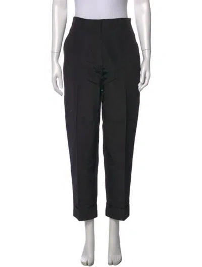 Pre-owned Dior Silk Straight Leg Pants In Black