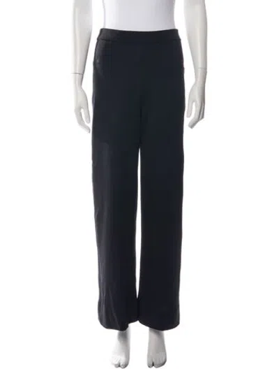 Pre-owned Dior Silk Straight Leg Pants In Black