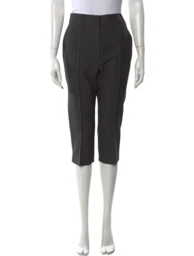 Pre-owned Dior Silk Straight Leg Pants In Gray