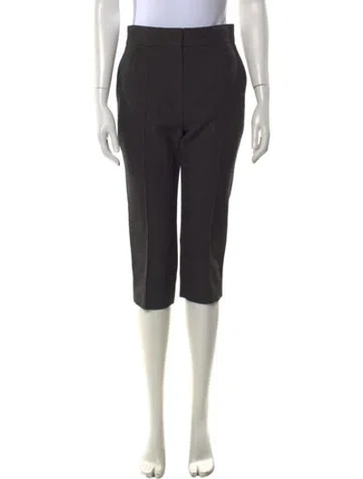 Pre-owned Dior Silk Straight Leg Pants In Grey