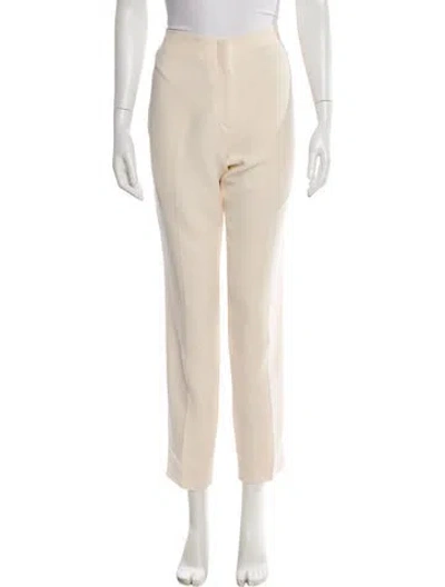 Pre-owned Dior Silk Straight Leg Pants In Neutral