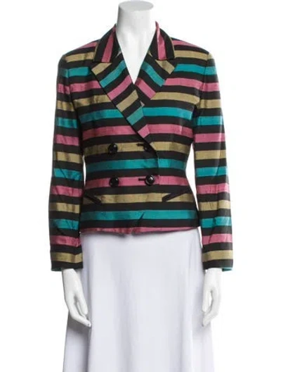 Pre-owned Dior Silk Striped Blazer In Black