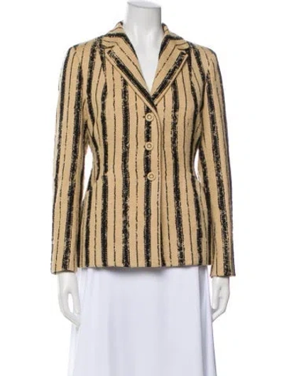 Pre-owned Dior Silk Striped Blazer In Neutral