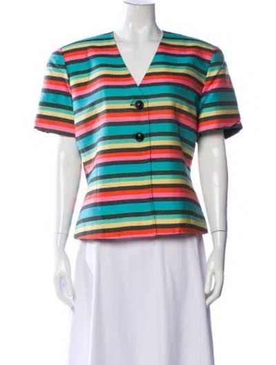 Pre-owned Dior Silk Striped Jacket In Multi