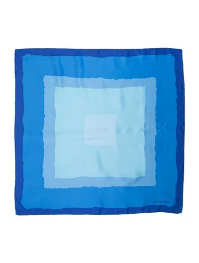 Pre-owned Dior Silk Striped Scarf In Blue