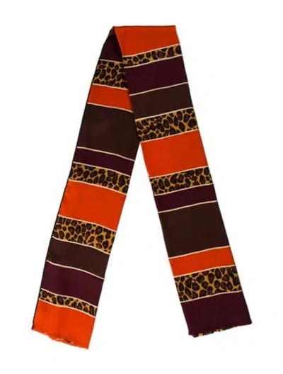 Pre-owned Dior Silk Striped Scarf In Multi