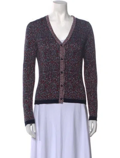 Pre-owned Dior Silk Striped Sweater In Blue