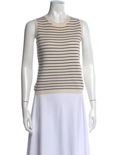 Pre-owned Dior Silk Striped Sweater In Neutral