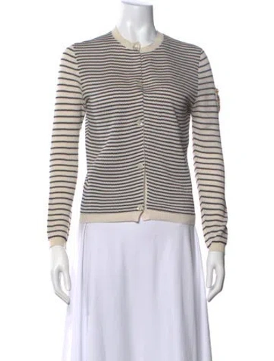 Pre-owned Dior Silk Striped Sweater In Neutral