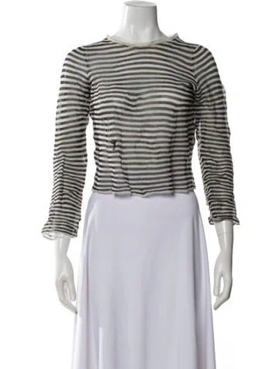 Pre-owned Dior Silk Striped Top In Neutral